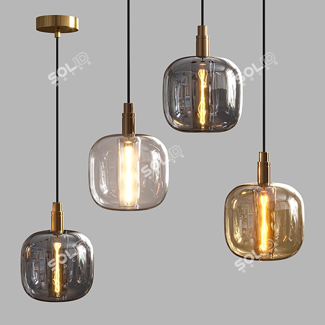 Transparent Amber Smoked Lamp 3D model image 1