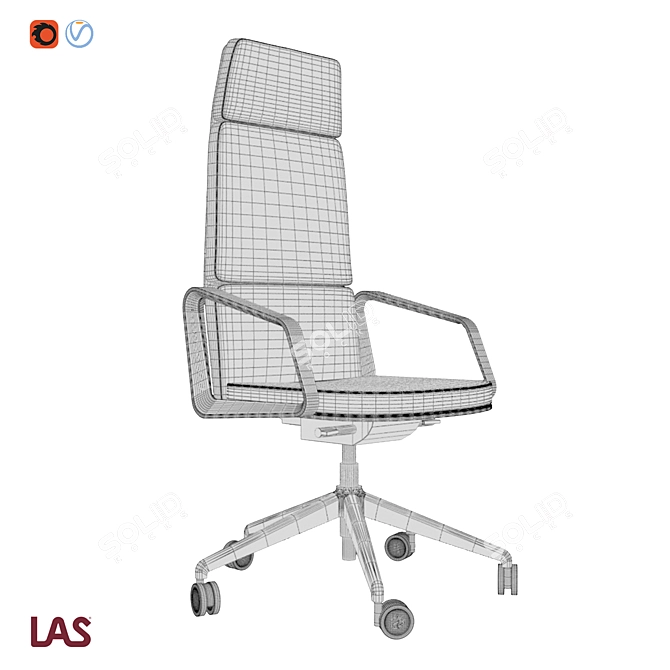 Executive Lead Series Armchair 3D model image 2