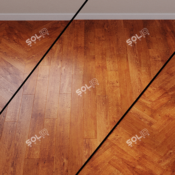 Antique Oak Laminate Flooring: Classic Elegance 3D model image 1