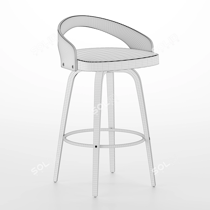 Stylish Glenrose Swivel Bar Stool 3D model image 4