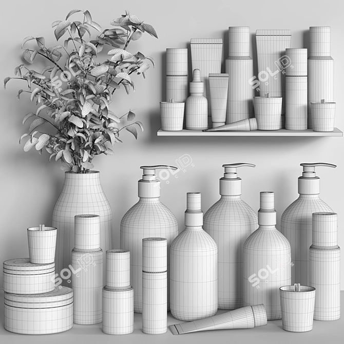 Modern Bathroom Essentials Set 3D model image 5