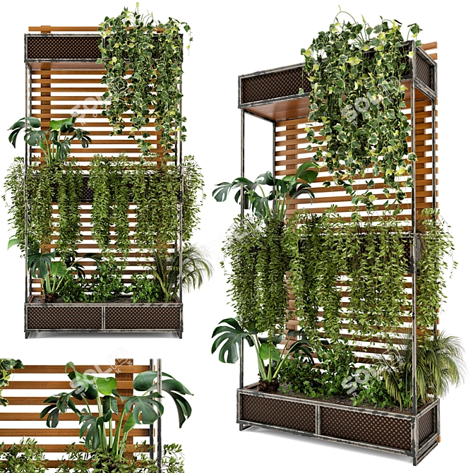 Vertical Pallet Planter Set - Outdoor Plants 3D model image 1