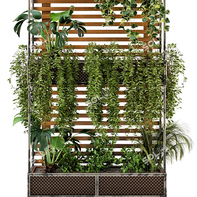 Vertical Pallet Planter Set - Outdoor Plants 3D model image 4