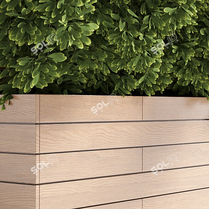 Outdoor Wood Box Plant - 14 3D model image 2