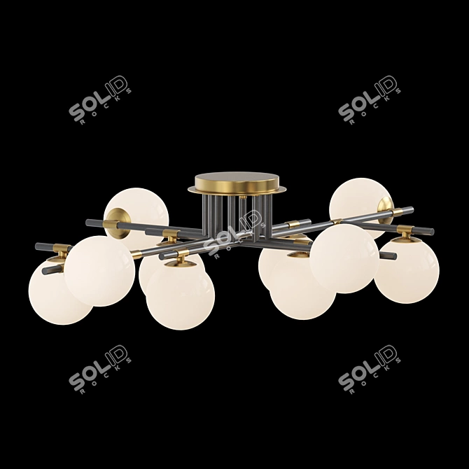 Elegant Mat Glass Chandelier 3D model image 2