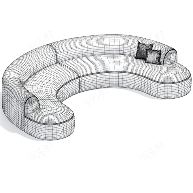 Curvy Comfort Sectional Sofa 3D model image 3