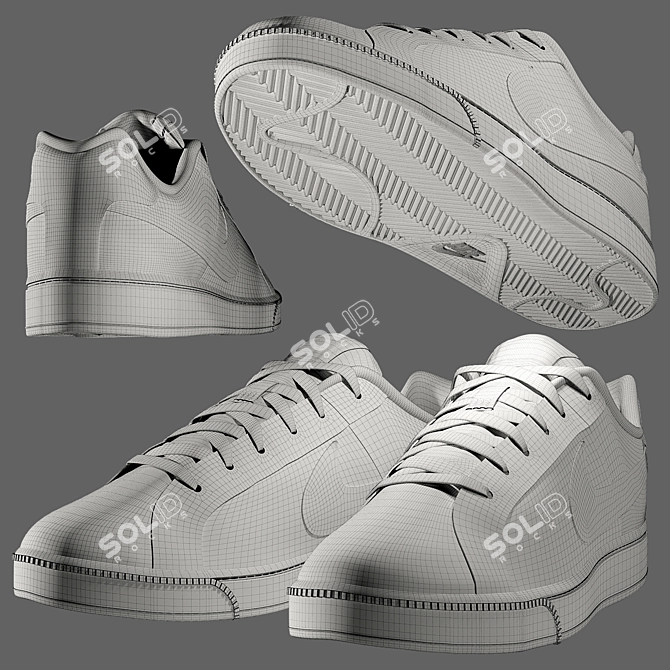 Sleek Nike Court Royale for Athletes 3D model image 5