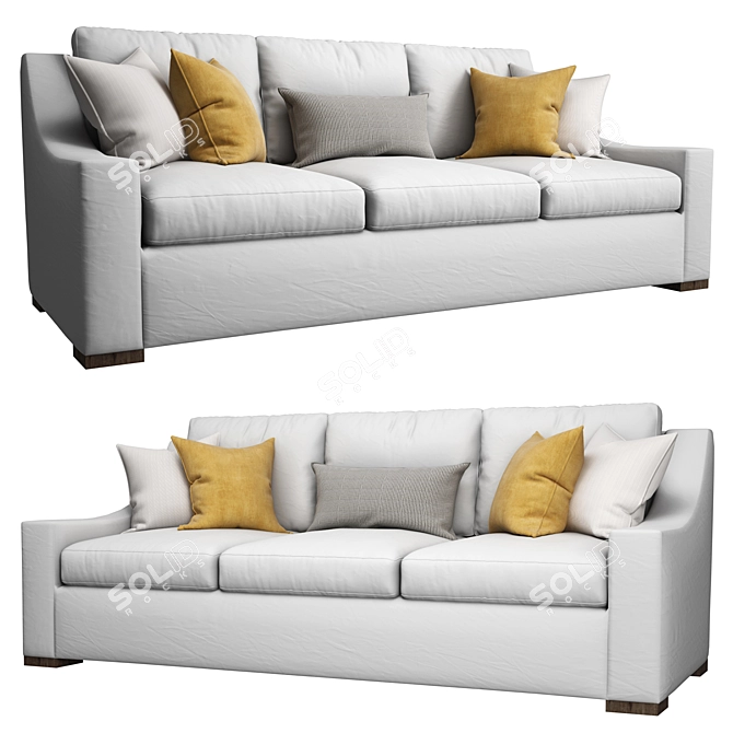 Wesley Hall Netherton: Stylish Sofa for Modern Living 3D model image 2