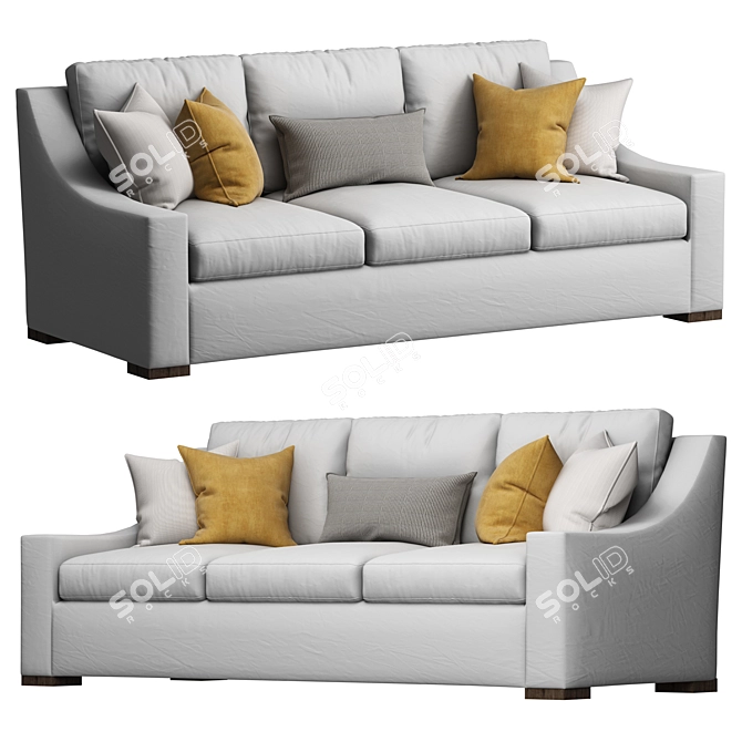 Wesley Hall Netherton: Stylish Sofa for Modern Living 3D model image 3