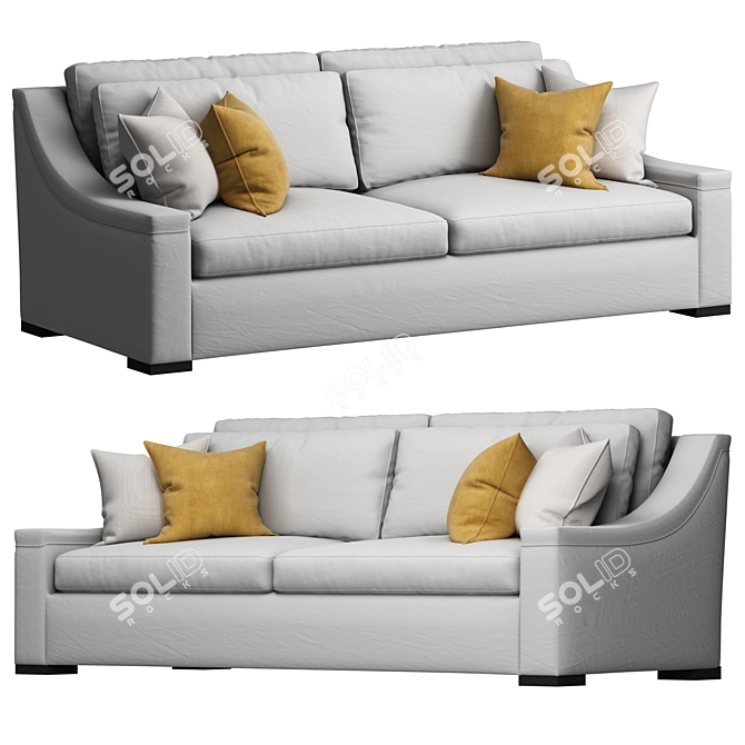 Wesley Hall Lowell: Contemporary Sofa 3D model image 3
