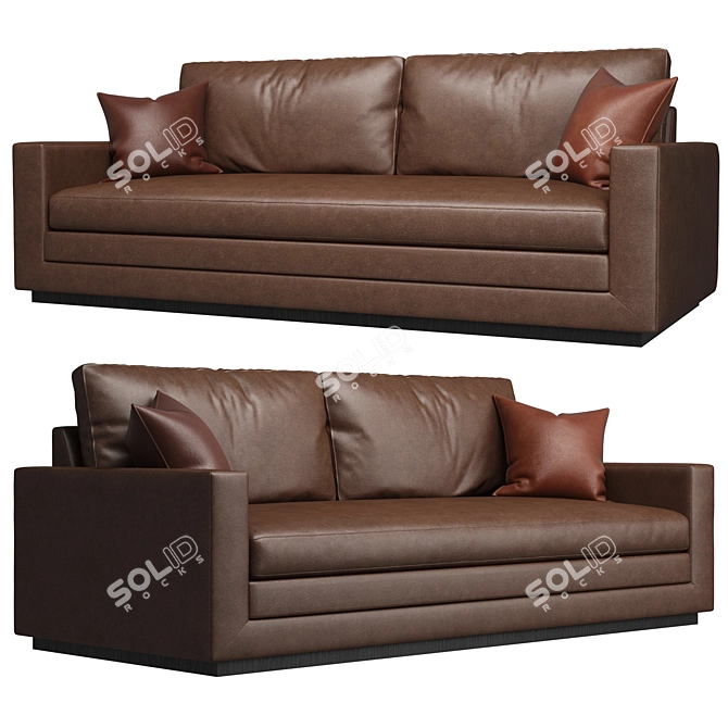 Wesley Hall Dapper Leather Sofa 3D model image 2