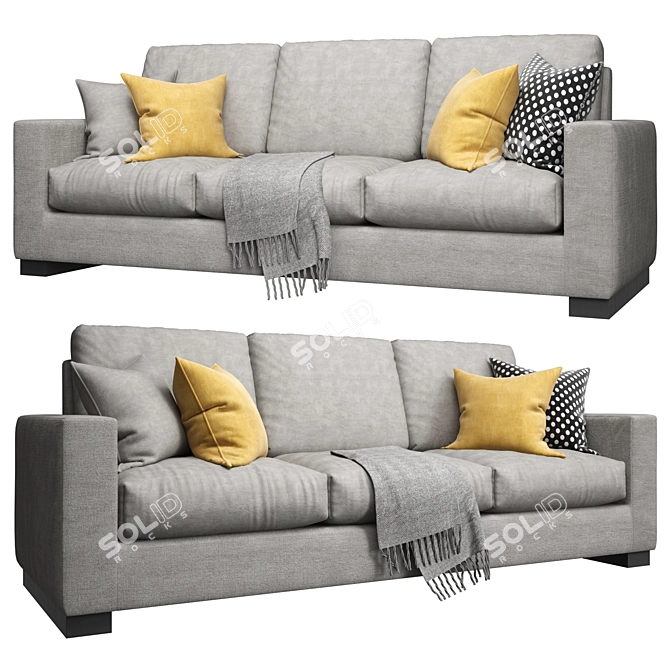 Wesley Hall Ample Sofa: Sleek and Stylish Comfort 3D model image 2