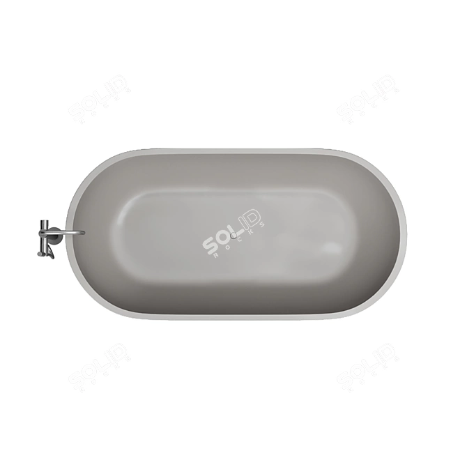 Cocoon Solid Stone Bath: Timeless Elegance 3D model image 4