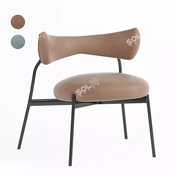 Elegant Leather Chair 3D model image 1