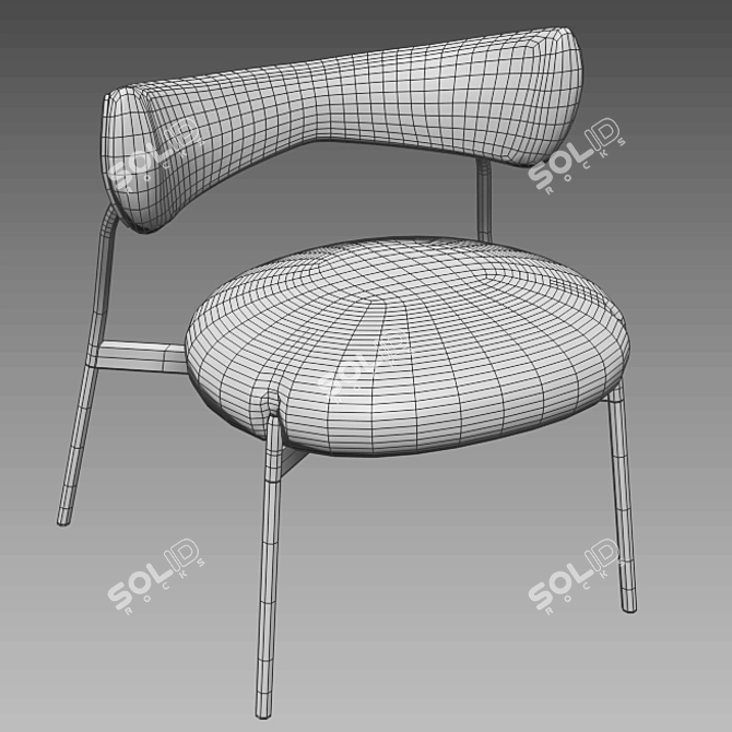 Elegant Leather Chair 3D model image 4