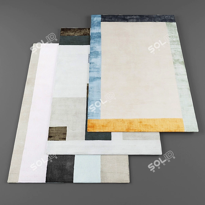 Contemporary High-Res Rugs 3D model image 1