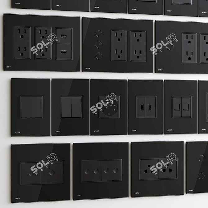 Livolo Touch US: Modern Modular Switch and Socket Set 3D model image 2