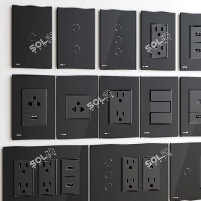 Livolo Touch US: Modern Modular Switch and Socket Set 3D model image 4