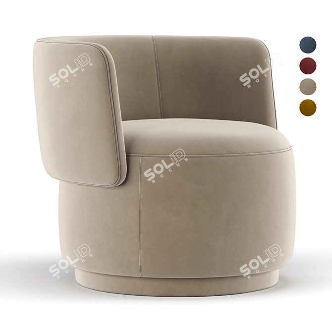 Astonishing Amaia Swivel Chair 3D model image 1