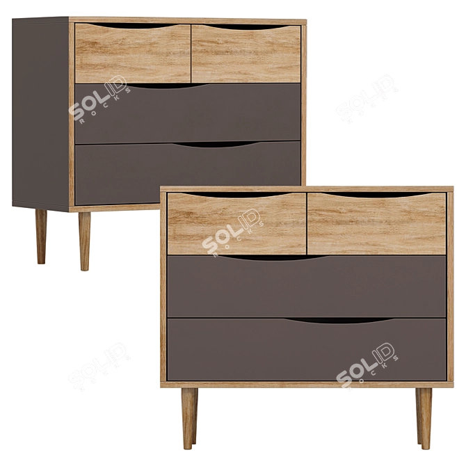 Stylish and Practical Chest of Drawers | 90x81x40 cm 3D model image 1