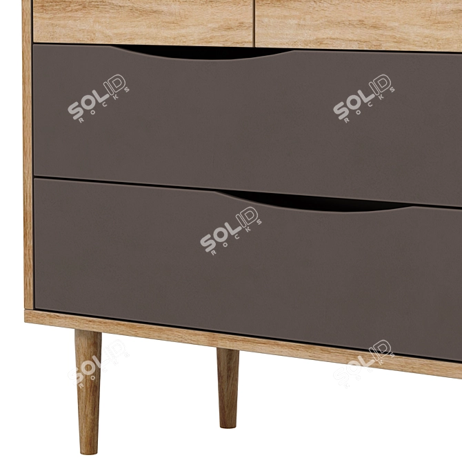 Stylish and Practical Chest of Drawers | 90x81x40 cm 3D model image 2