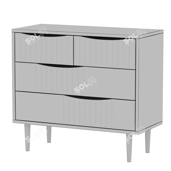 Stylish and Practical Chest of Drawers | 90x81x40 cm 3D model image 4