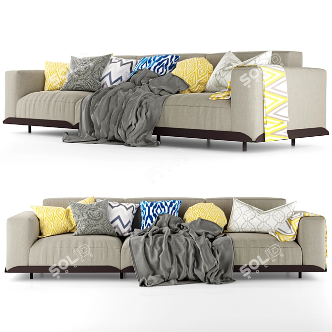 Elegant Arflex Claudine Sofa 3D model image 1