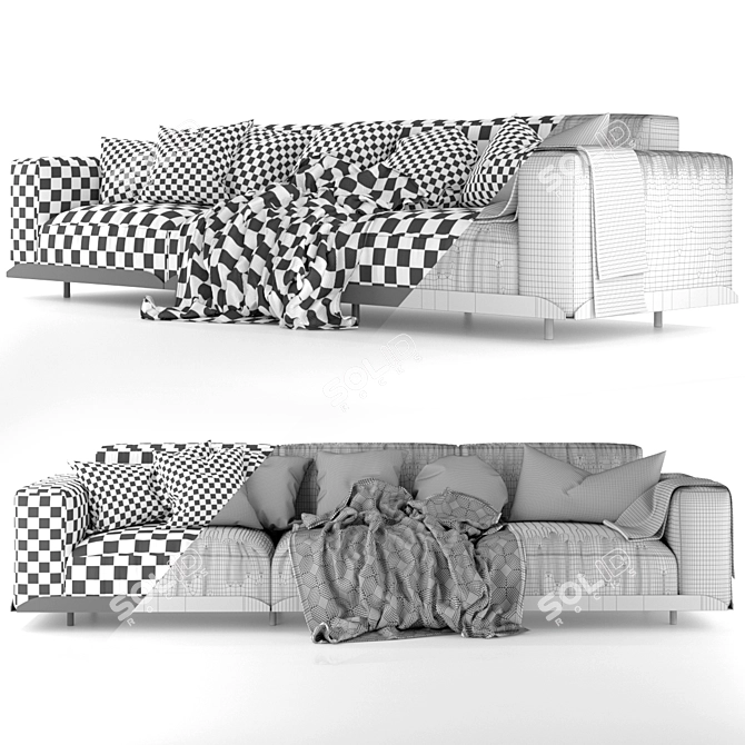 Elegant Arflex Claudine Sofa 3D model image 2