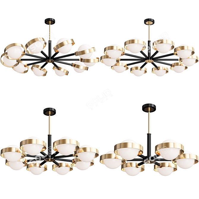 Elegant Kinesis Chandelier Set: Illuminate your space with style 3D model image 1