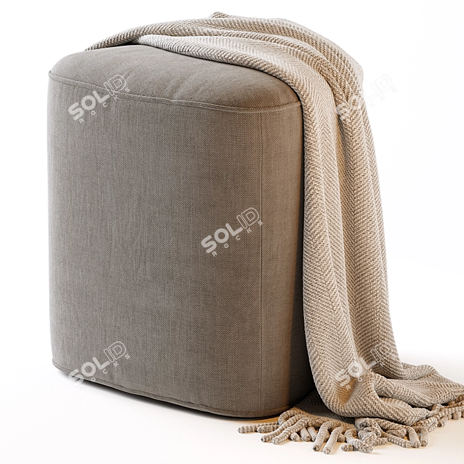 Small Pebble Ottoman - Stylish and Compact Design 3D model image 1