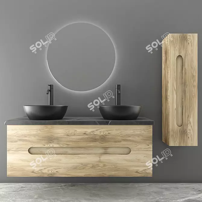 Versatile Bathroom Set 5-in-1 3D model image 1