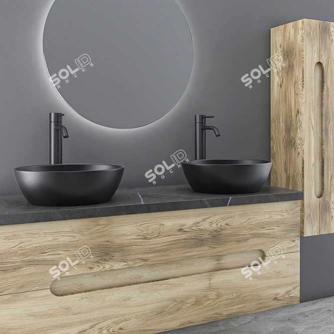 Versatile Bathroom Set 5-in-1 3D model image 2