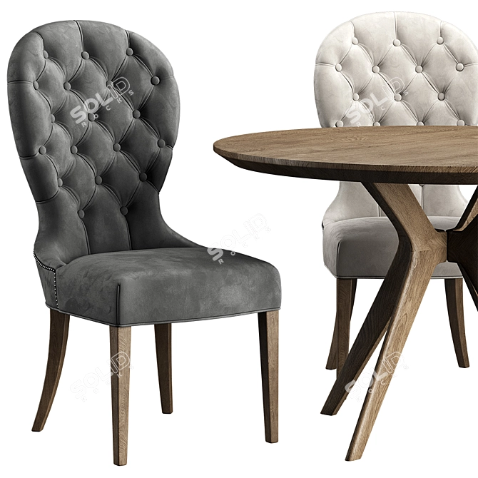 Title: Aria Chair & Clark Table Set 3D model image 3