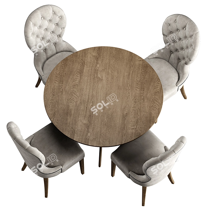 Title: Aria Chair & Clark Table Set 3D model image 4