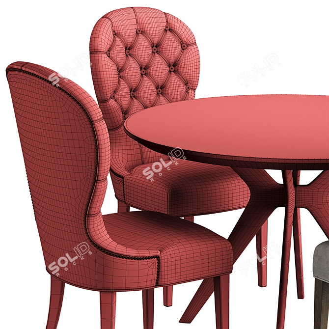 Title: Aria Chair & Clark Table Set 3D model image 5