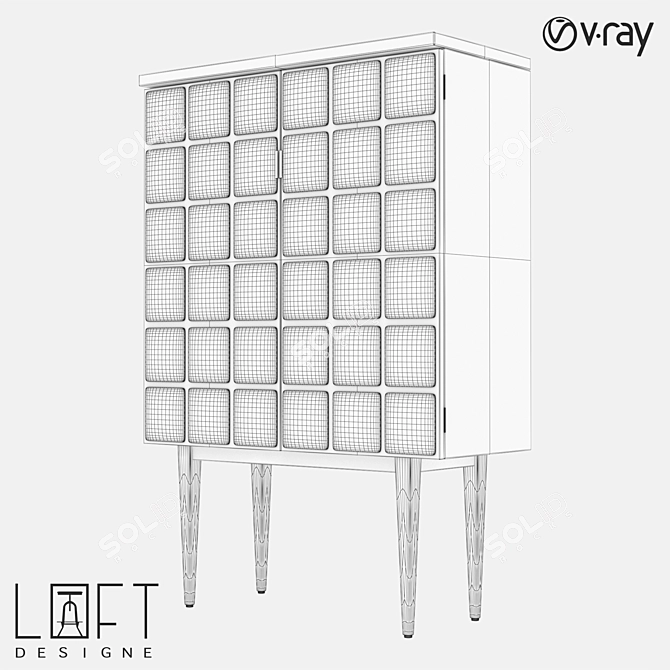 Modern Oak Chest of Drawers | LoftDesigne 7235 Model 3D model image 2