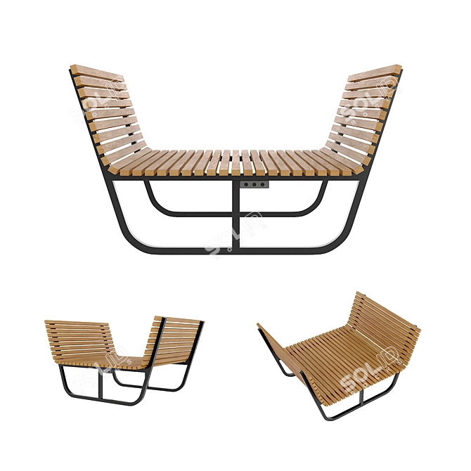 Italianlab URBAN Bench Set: Relax in Style 3D model image 9