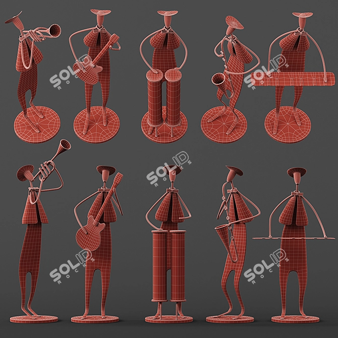 Musical Band Collectible Figurines 3D model image 3