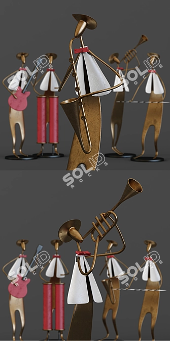 Musical Band Collectible Figurines 3D model image 4