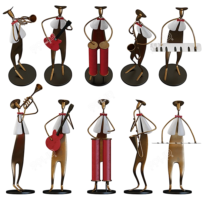 Musical Band Collectible Figurines 3D model image 8