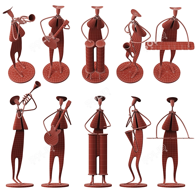 Musical Band Collectible Figurines 3D model image 9
