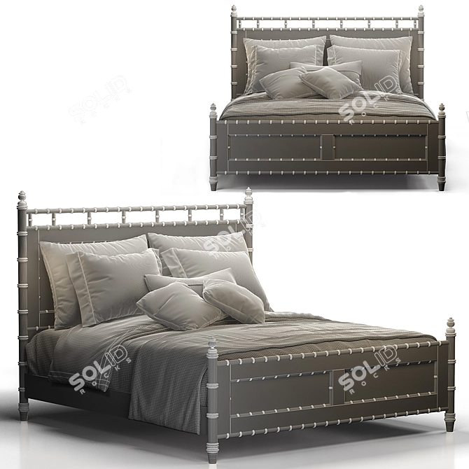 FFDM SUMMER HOME Classic Bed 3D model image 2