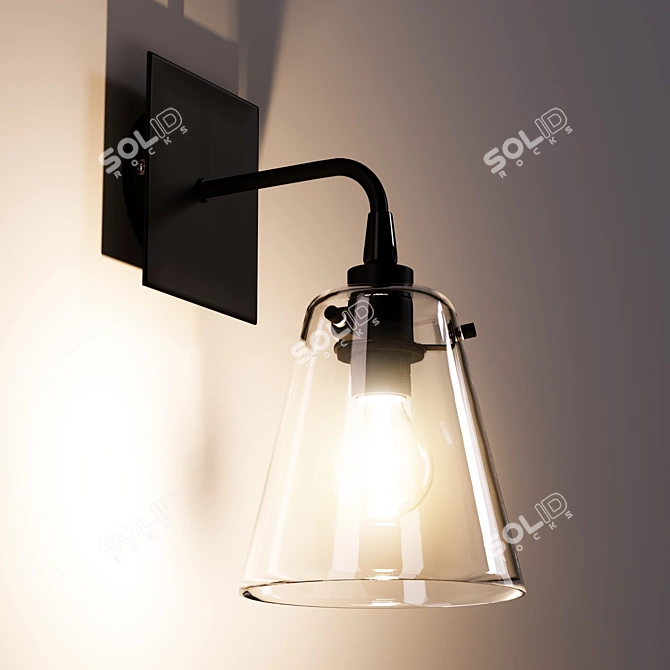 Modern Metal and Glass Lamp 3D model image 3