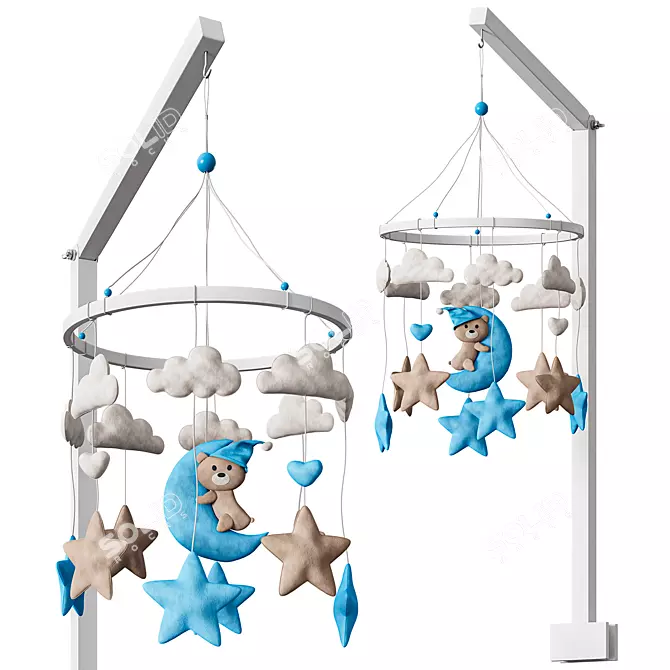 KidsDecor Baby Mobile: Playful and Whimsical 3D model image 1