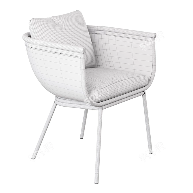 Bangor Patio Dining Chair: Stylish Outdoor Seating Solution 3D model image 3