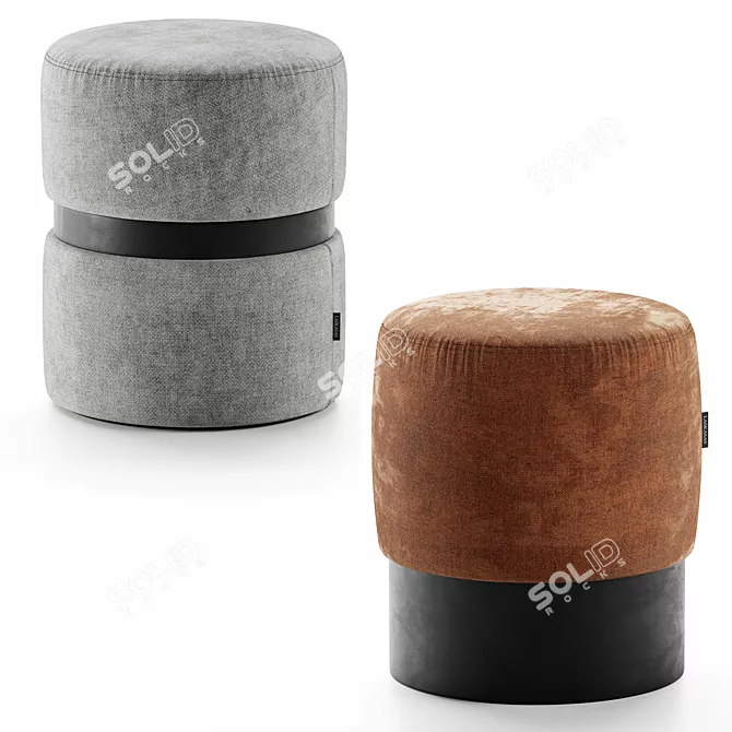 Elegant Pouf Set: Laskasas Luxury 3D model image 4