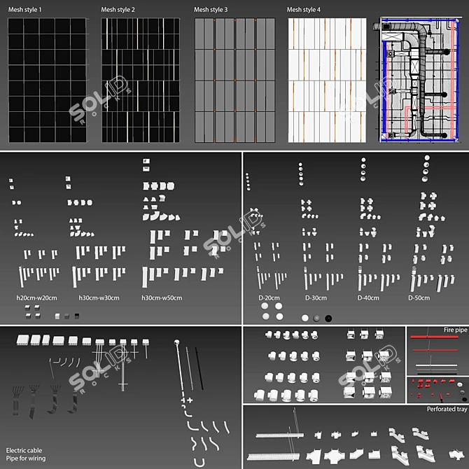 Modern Decorative Ceiling Set 3D model image 4