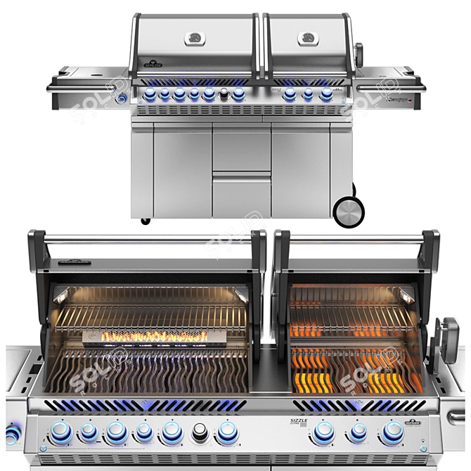 Napoleon Prestige PRO 825 RSBI: Ultimate Gas Grill BBQ 3D model image 3