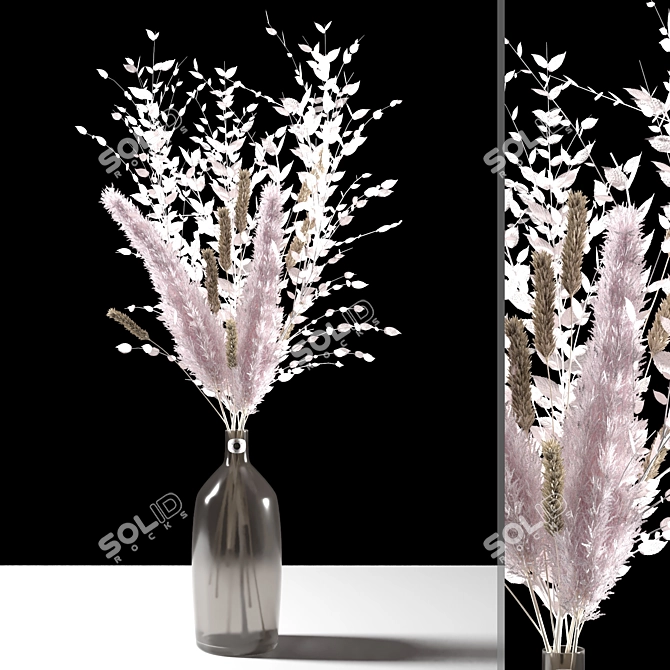 Elegant Vase Bouquet 3D model image 1