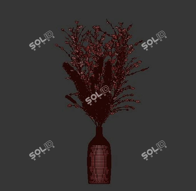 Elegant Vase Bouquet 3D model image 3